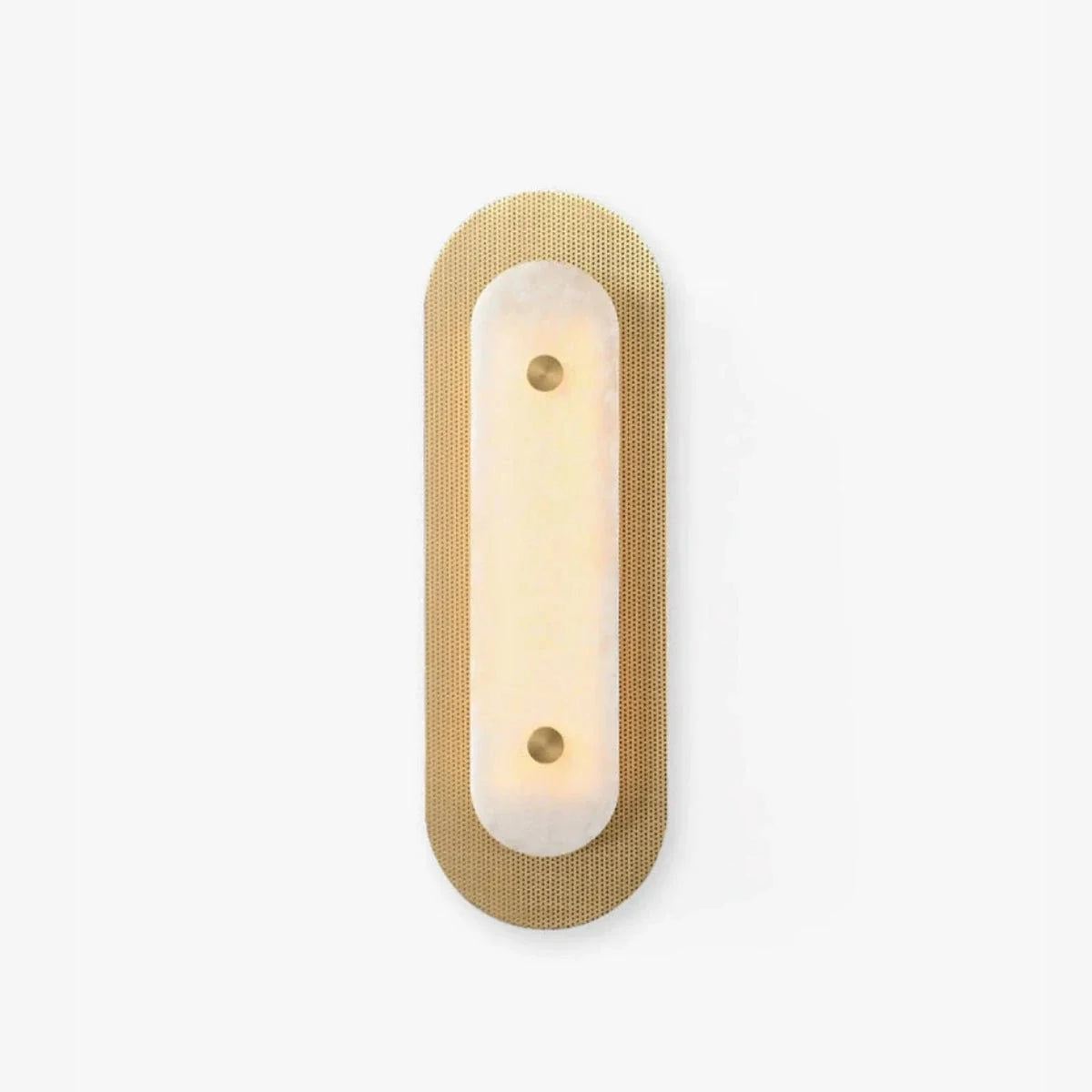 Mesh Wall Light in alabaster for Hallway by AUVIELIGHT, ∅ 7.9" x H 23.6" / Gold & White / Warm Light