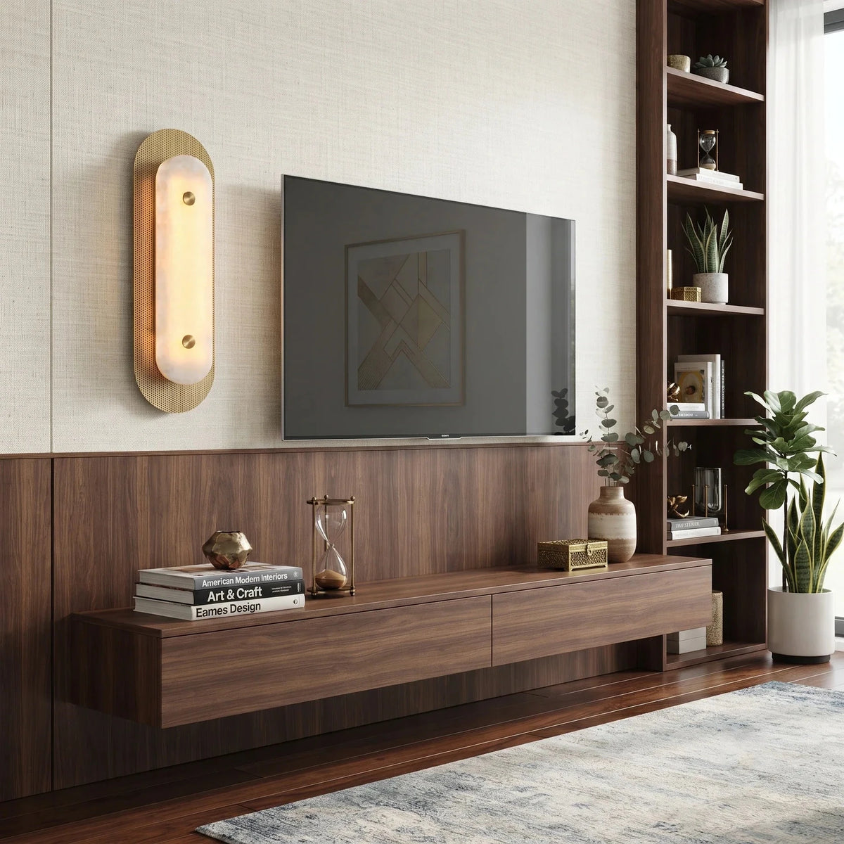 Mesh Wall Light in alabaster for Hallway by AUVIELIGHT