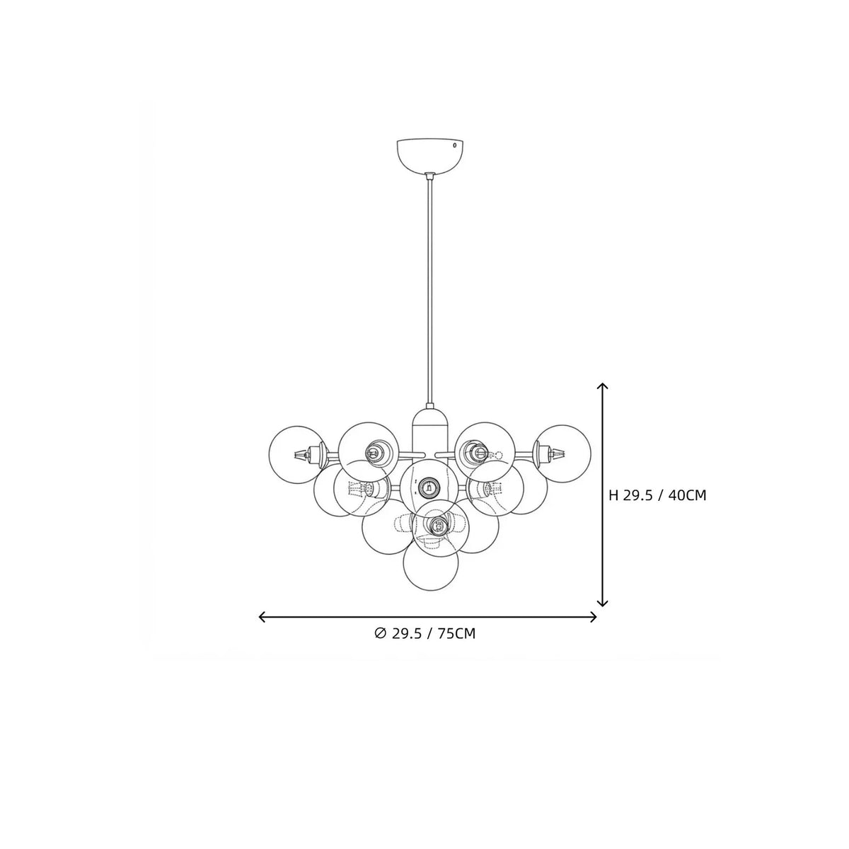 Mid-Century Bubble Cluster Pendant Light for Kitchen Island by AUVIELIGHT