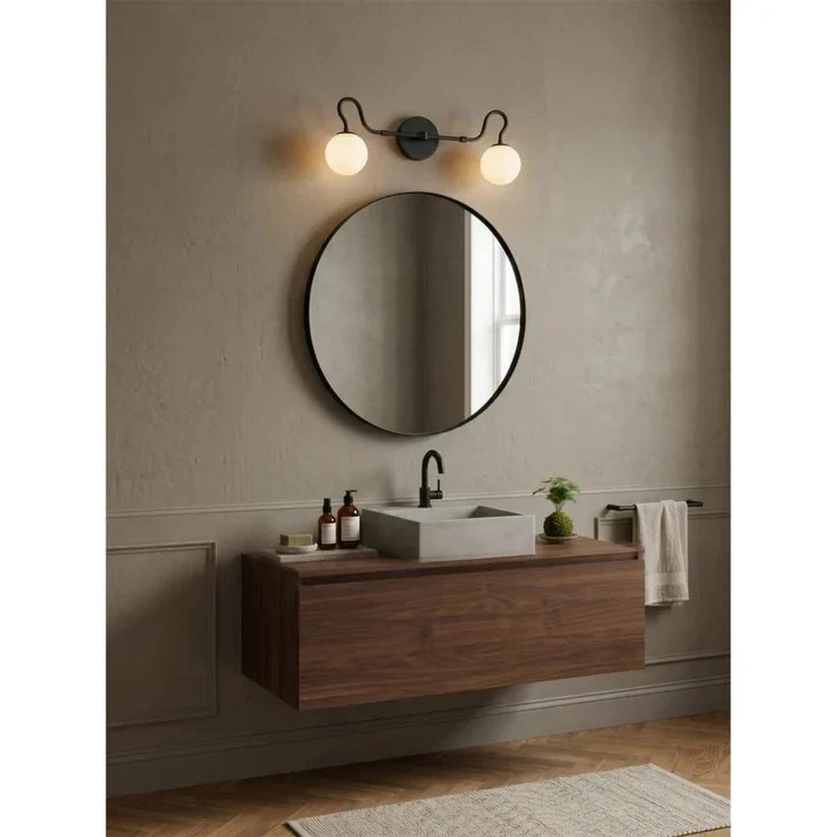 Mid-Century Globe Wall Sconce in glass for Hallway by AUVIELIGHT