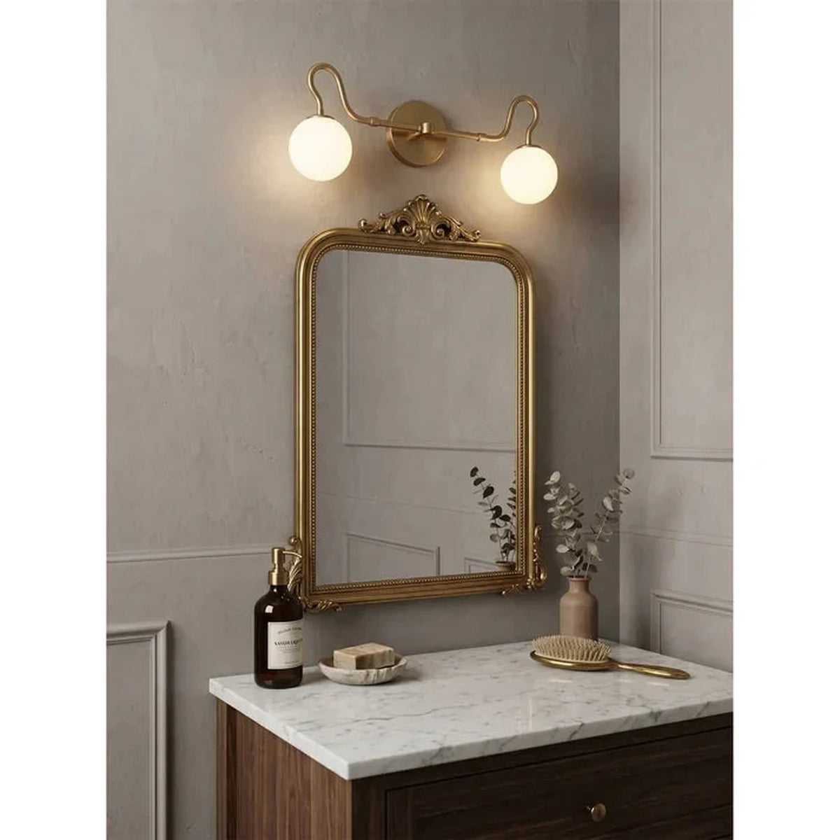 Mid-Century Globe Wall Sconce in glass for Hallway by AUVIELIGHT