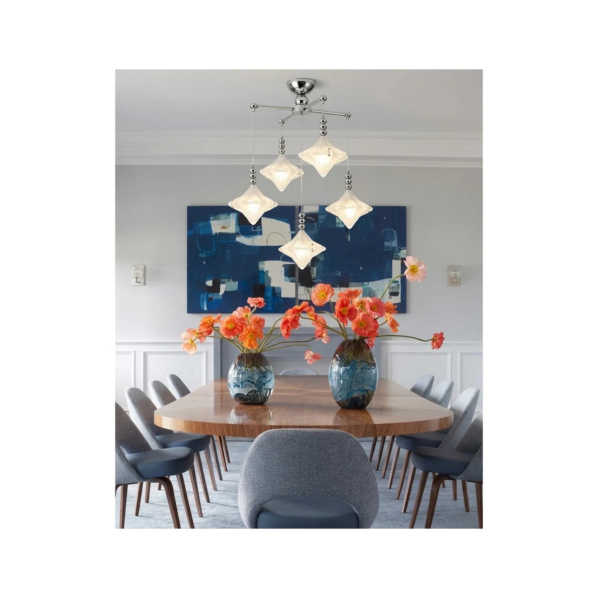 MilanoCascade Multi-Pendant Chrome Light by AUVIELIGHT