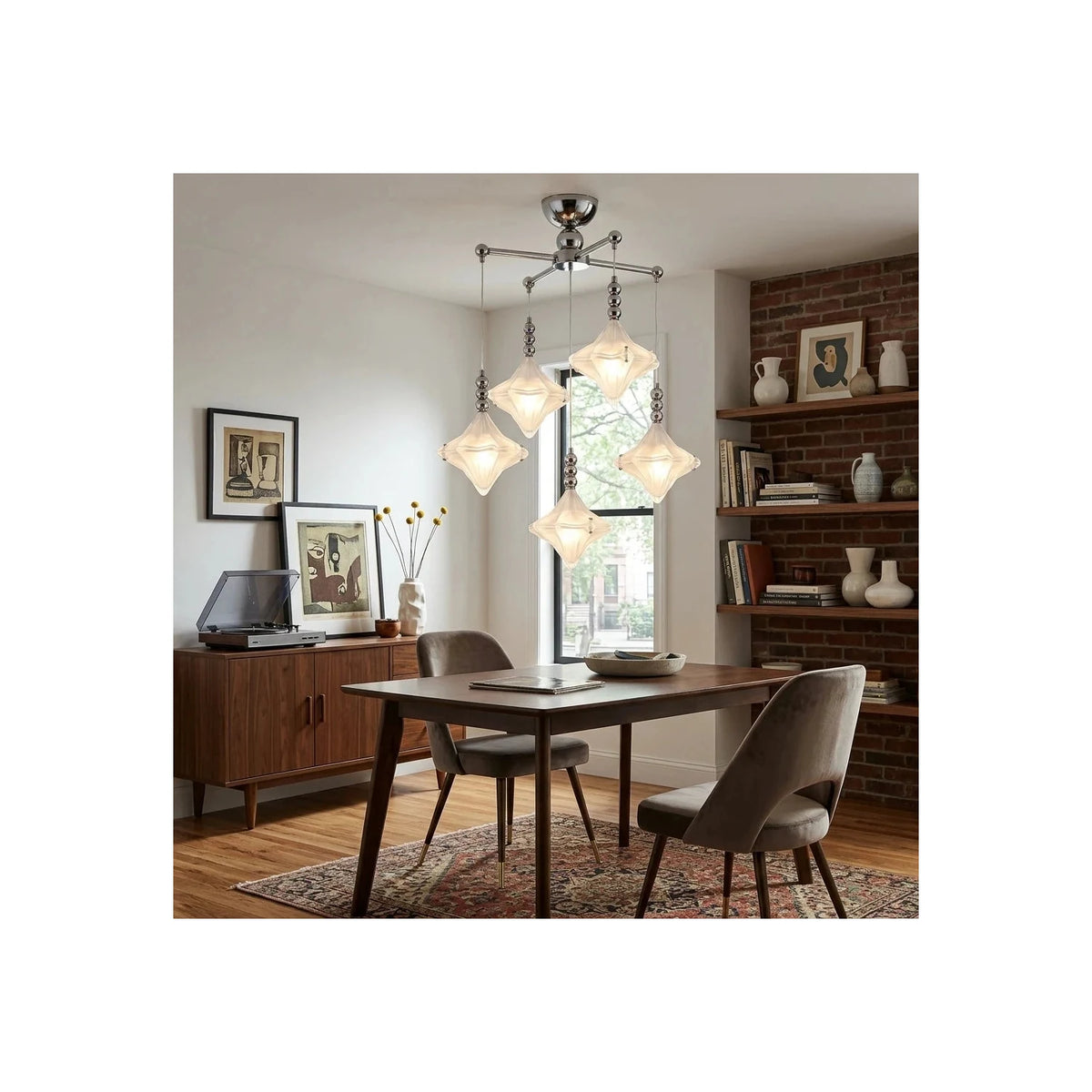 MilanoCascade Multi-Pendant Chrome Light by AUVIELIGHT