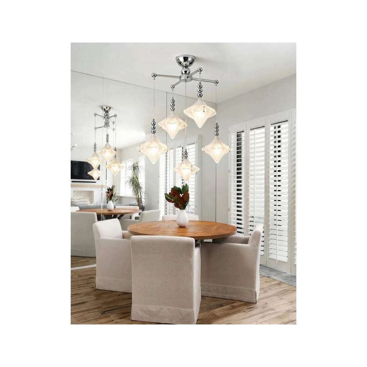 MilanoCascade Multi-Pendant Chrome Light by AUVIELIGHT