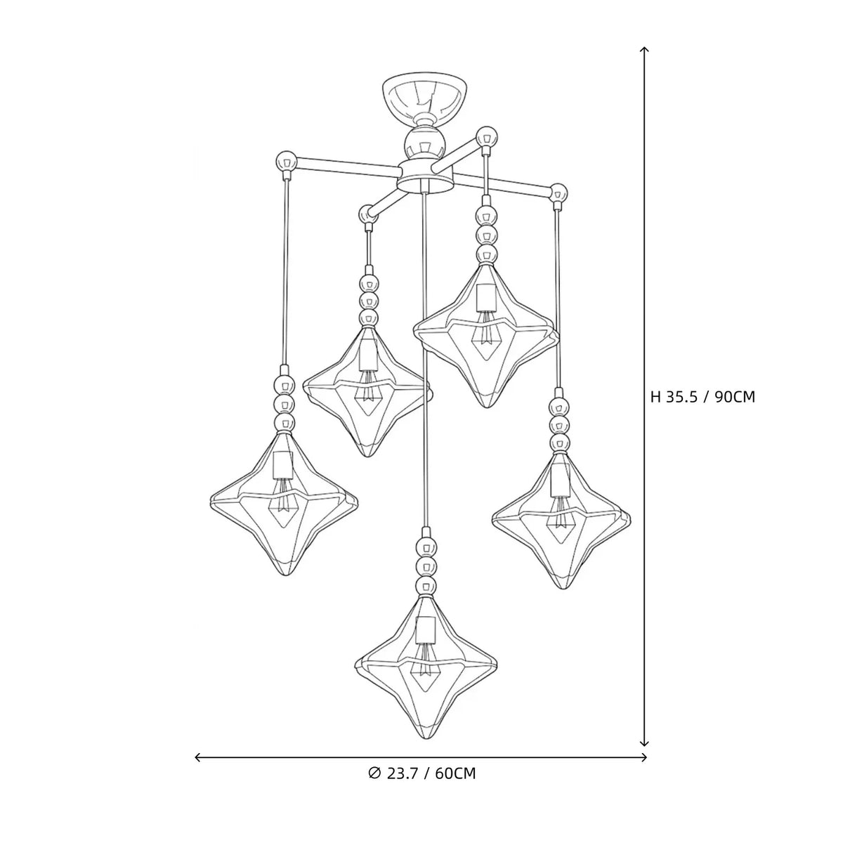 MilanoCascade Multi-Pendant Chrome Light by AUVIELIGHT