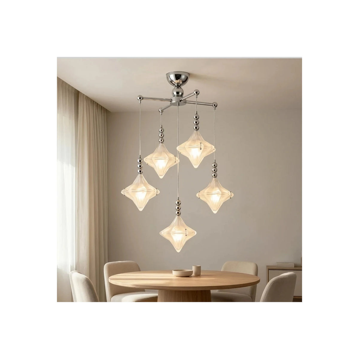 MilanoCascade Multi-Pendant Chrome Light by AUVIELIGHT