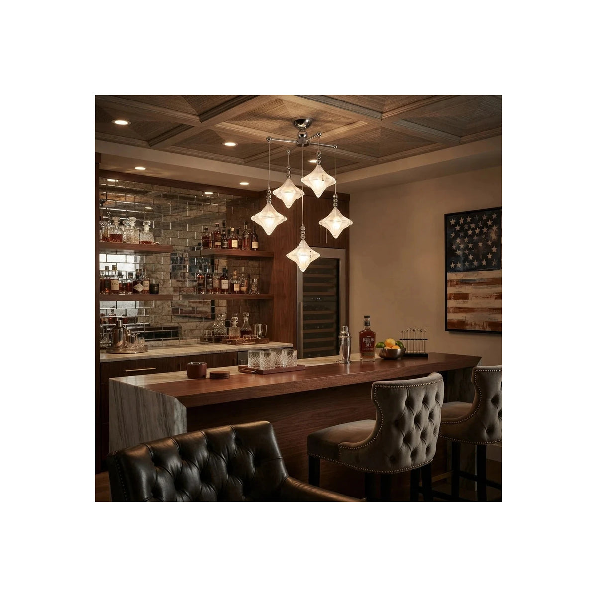 MilanoCascade Multi-Pendant Chrome Light by AUVIELIGHT