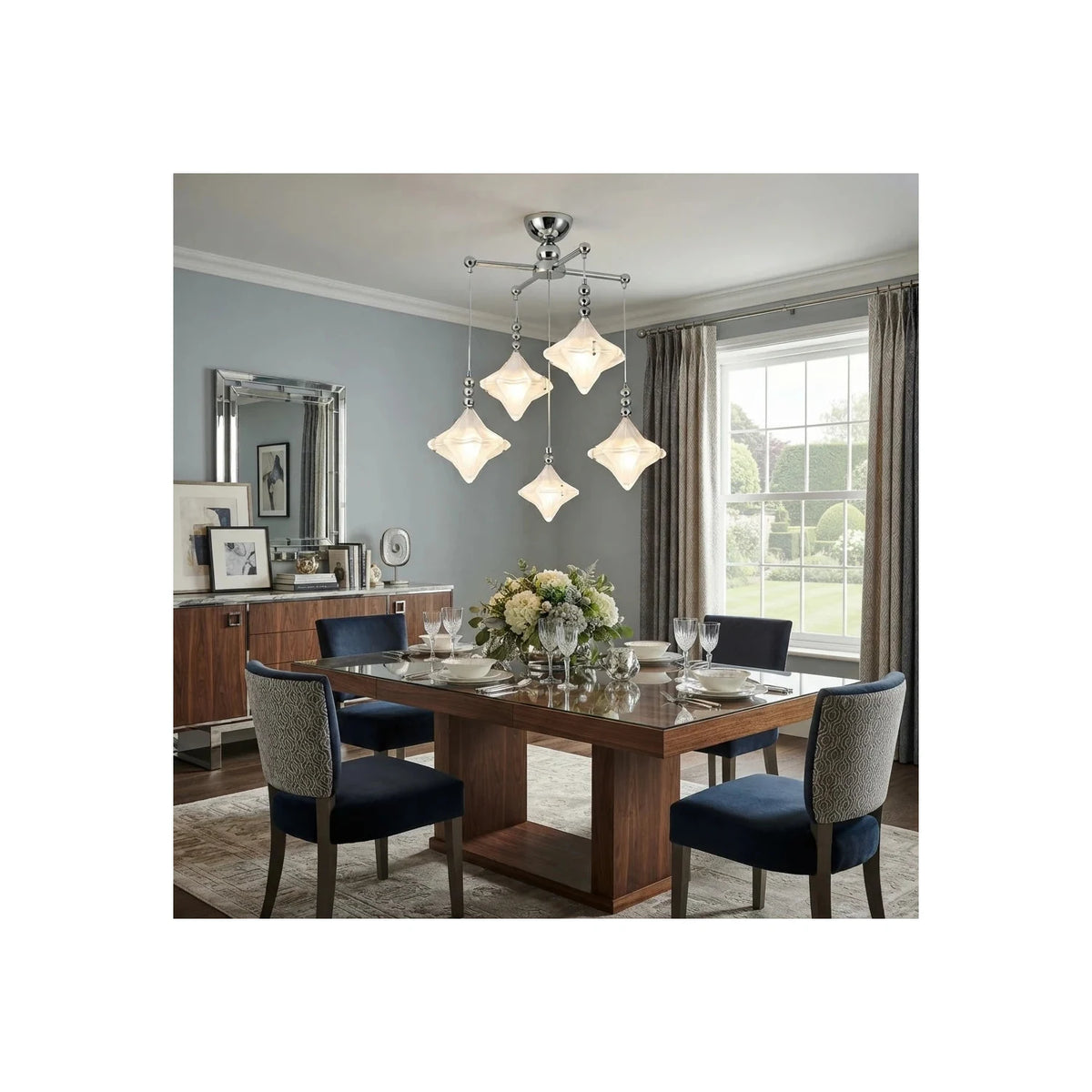 MilanoCascade Multi-Pendant Chrome Light by AUVIELIGHT