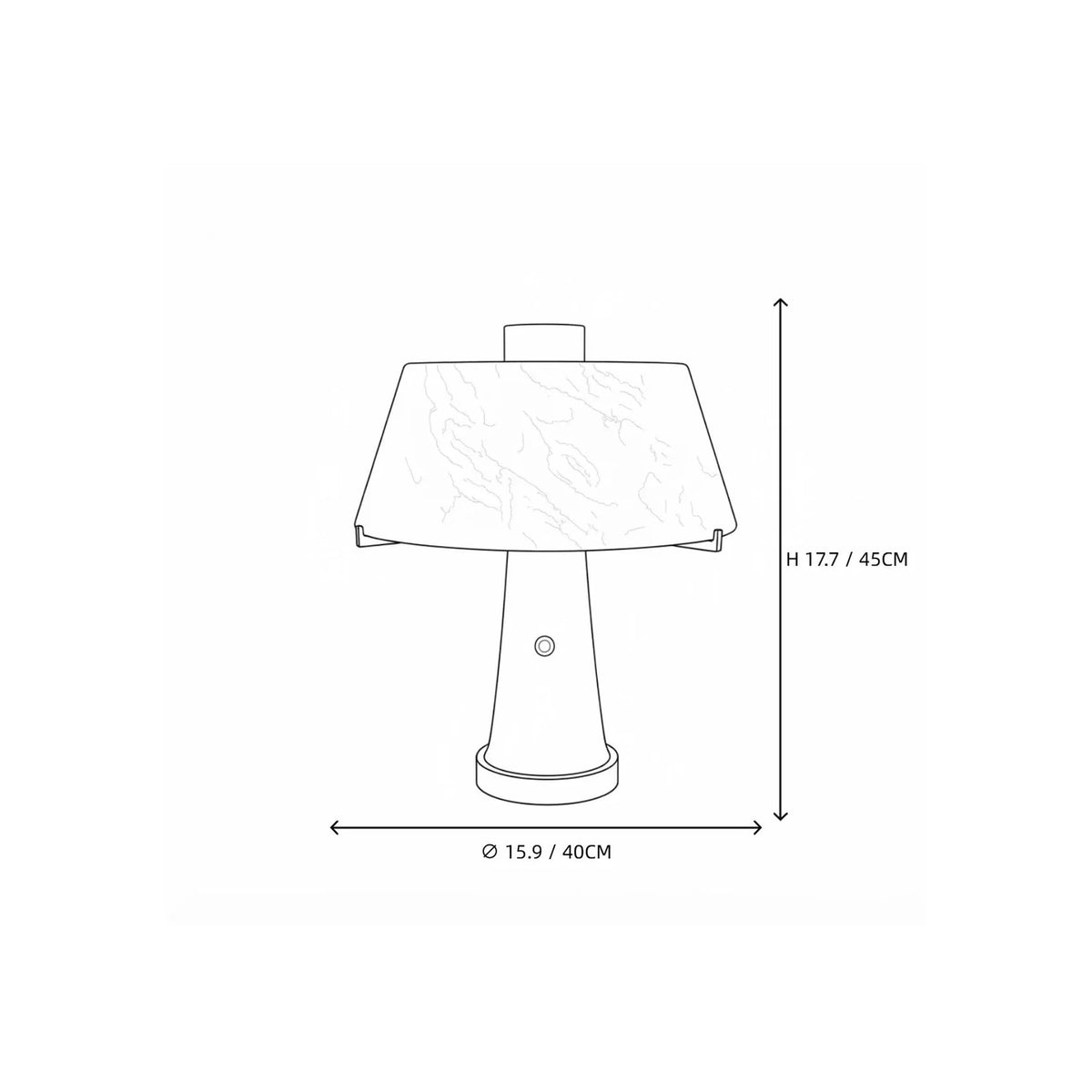 Minimalist Pillar Table Lamp in black alabaster for Living Room light fixture by AUVIELIGHT