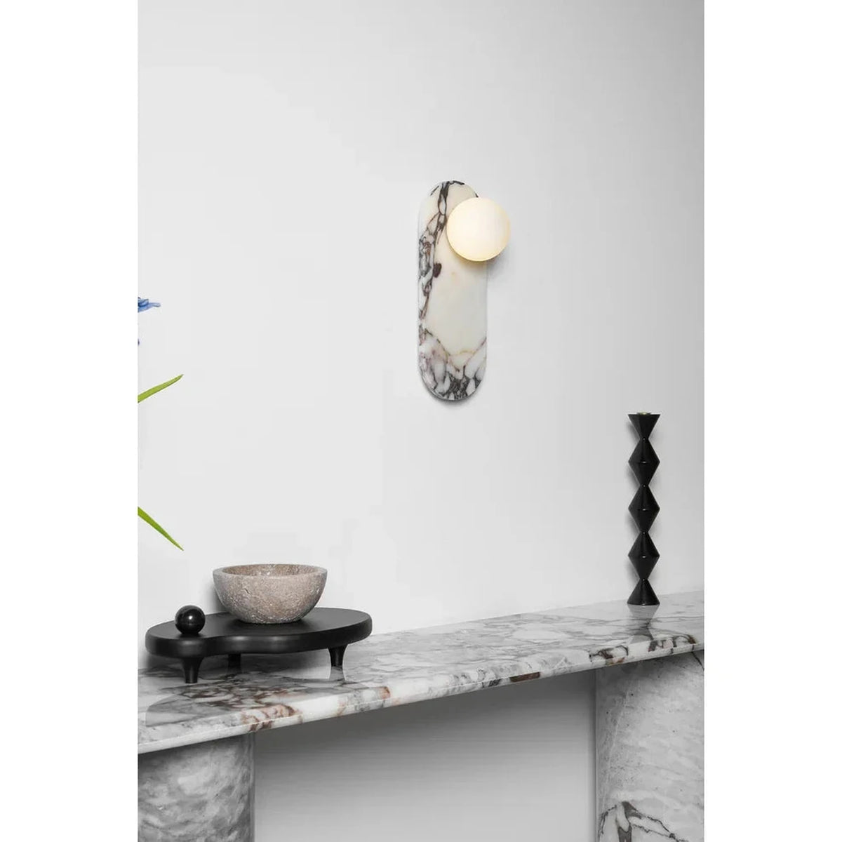Minimalist Pillar Wall Sconce in marble for Hallway light fixture by AUVIELIGHT