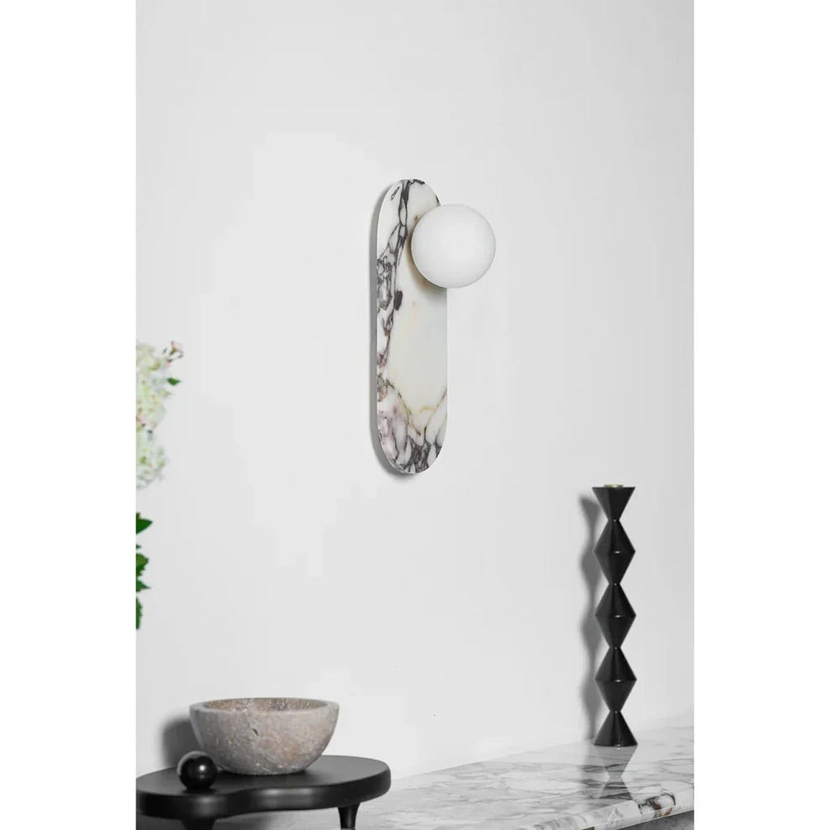 Minimalist Pillar Wall Sconce in marble for Hallway light fixture by AUVIELIGHT