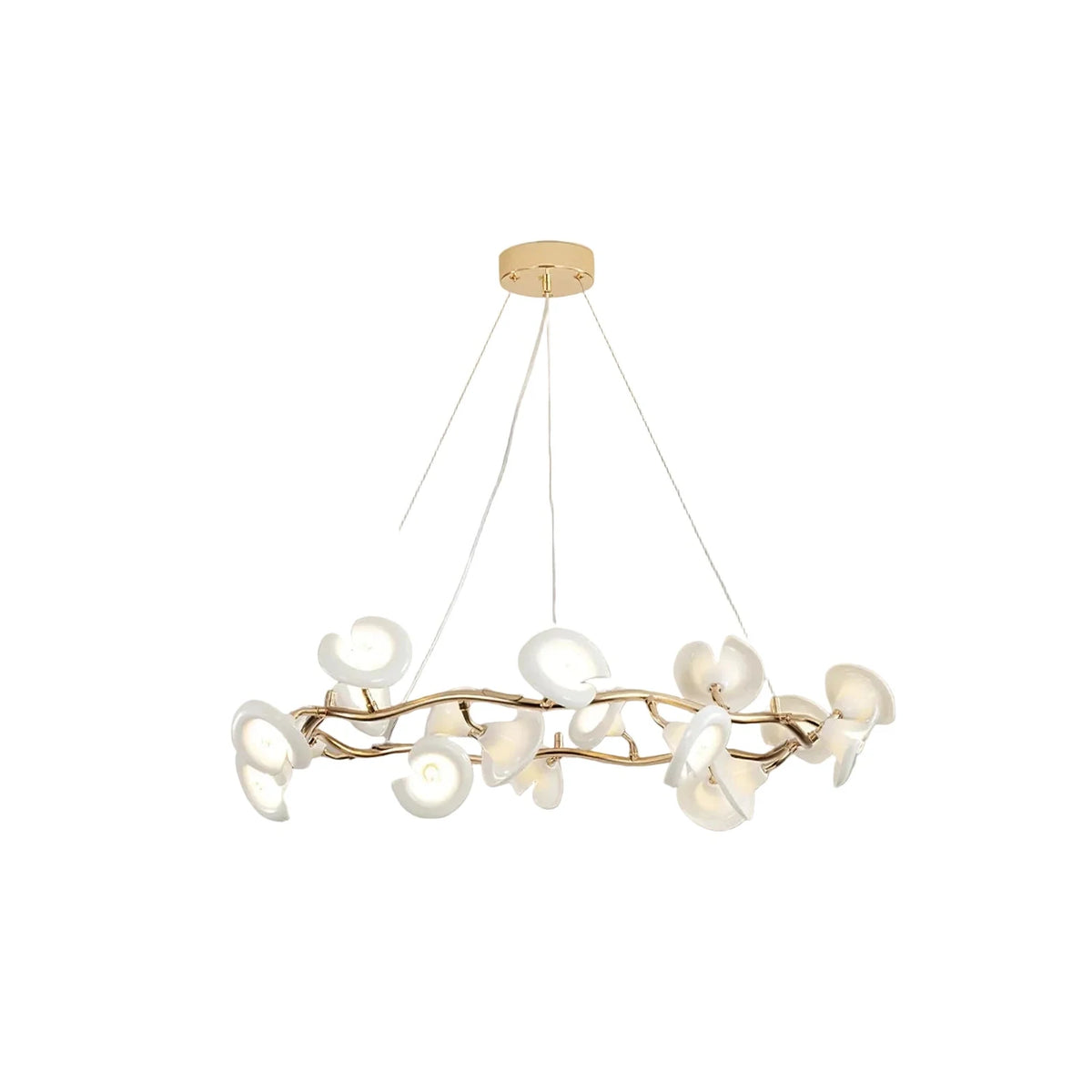 Minimalist Sculptural Glass Blossom Halo Pendant Lamp light fixture by AUVIELIGHT