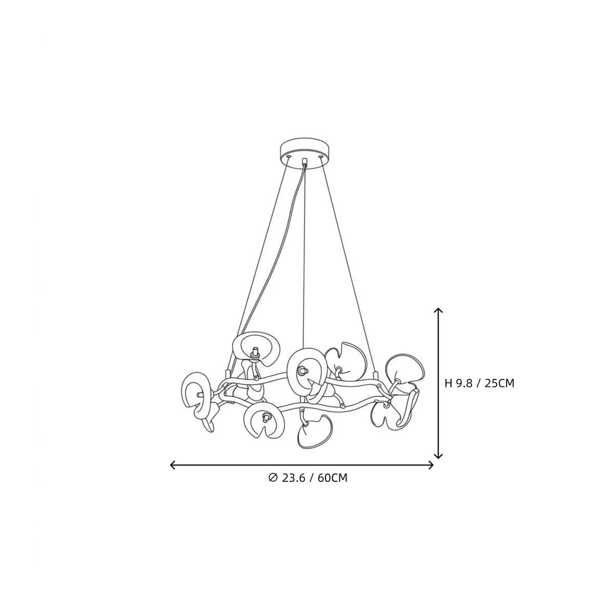 Minimalist Sculptural Glass Blossom Halo Pendant Lamp light fixture by AUVIELIGHT
