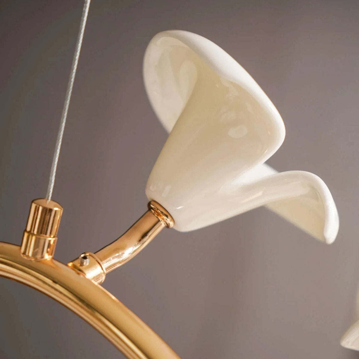 Minimalist Sculptural Glass Blossom Halo Pendant Lamp light fixture by AUVIELIGHT