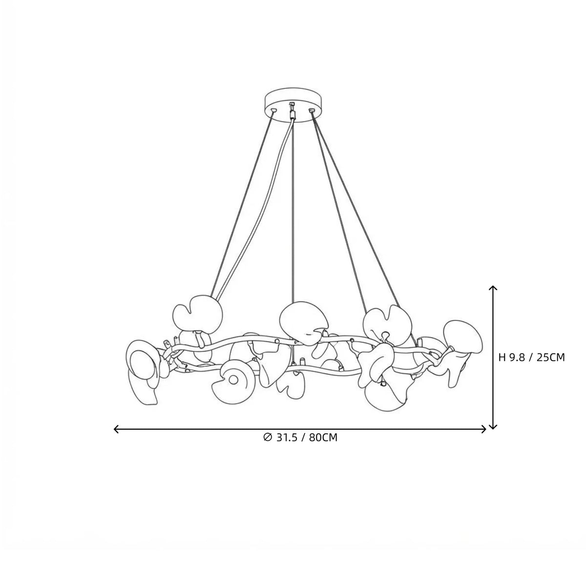 Minimalist Sculptural Glass Blossom Halo Pendant Lamp light fixture by AUVIELIGHT
