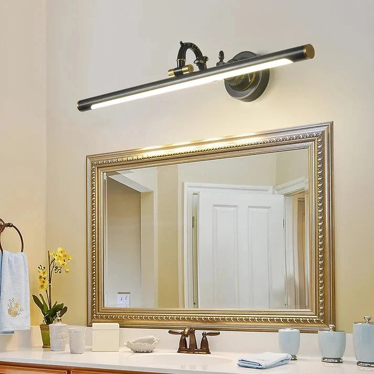 Mirror Linear Vanity Light in brass for Bathroom by AUVIELIGHT
