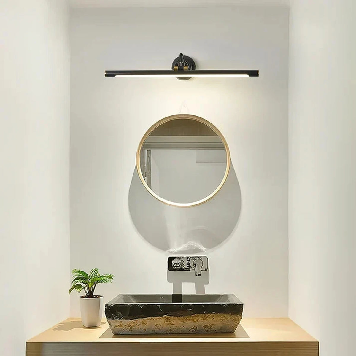 Mirror Linear Vanity Light in brass for Bathroom by AUVIELIGHT