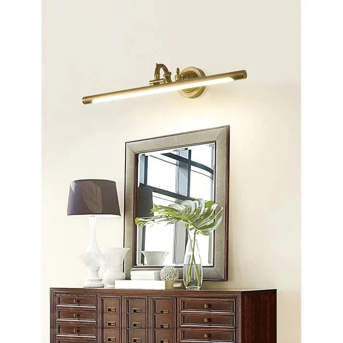 Mirror Linear Vanity Light in brass for Bathroom by AUVIELIGHT