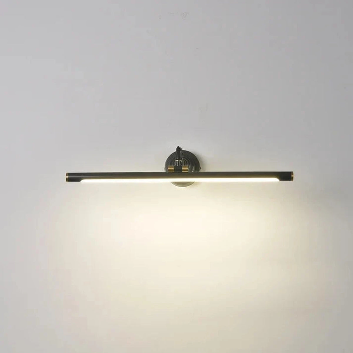 Mirror Linear Vanity Light in brass for Bathroom by AUVIELIGHT, L 35cm x W 19cm x H 12cm / L 13.8″ x W 7.5″ x H 4.7″ / Black / Warm Light