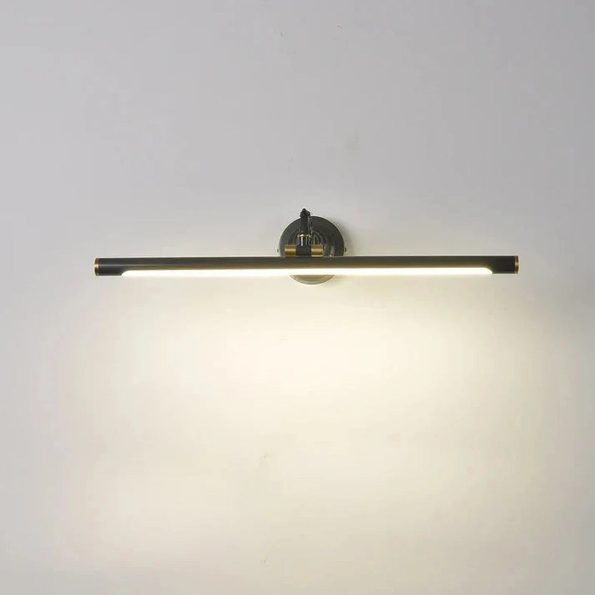 Mirror Linear Vanity Light in brass for Bathroom by AUVIELIGHT, L 45cm x W 19cm x H 12cm / L 17.7″ x W 7.5″ x H 4.7″ / Black / Warm Light and 1