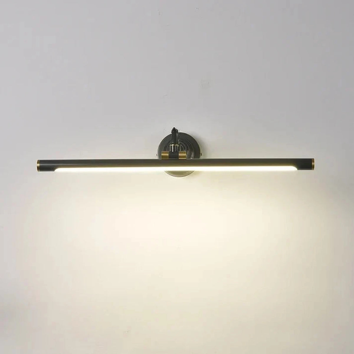 Mirror Linear Vanity Light in brass for Bathroom by AUVIELIGHT, L 75cm x W 19cm x H 12cm / L 29.5″ x W 7.5″ x H 4.7″ / Black / Warm Light