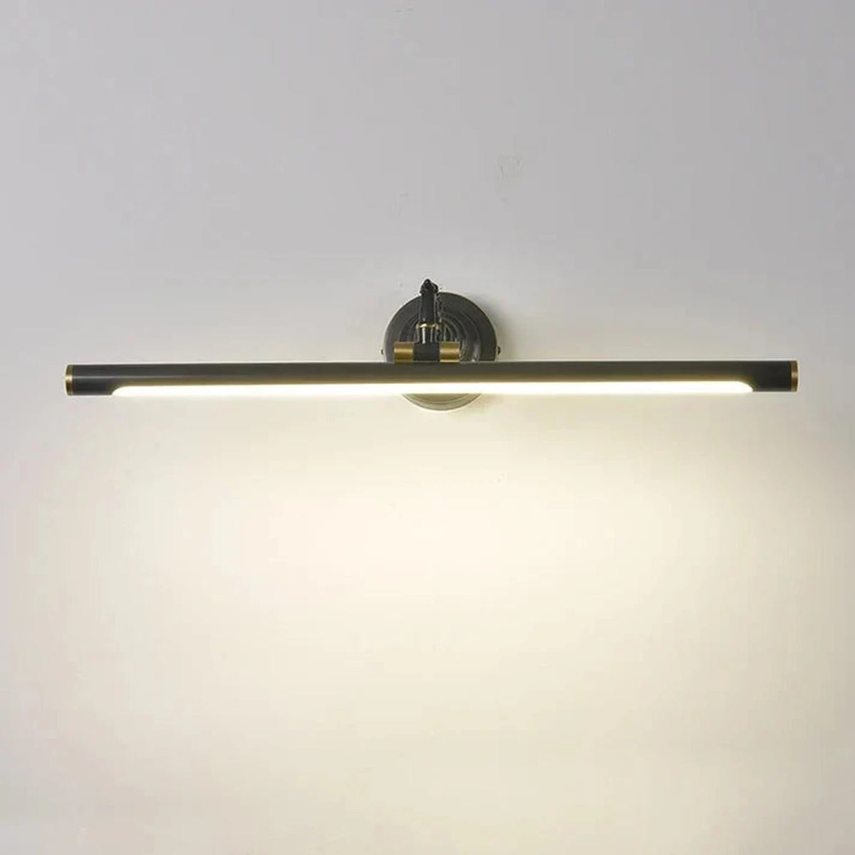 Mirror Linear Vanity Light in brass for Bathroom by AUVIELIGHT, L 100cm x W 19cm x H 12cm / L 39.4″ x W 7.5″ x H 4.7″ / Black / Warm Light