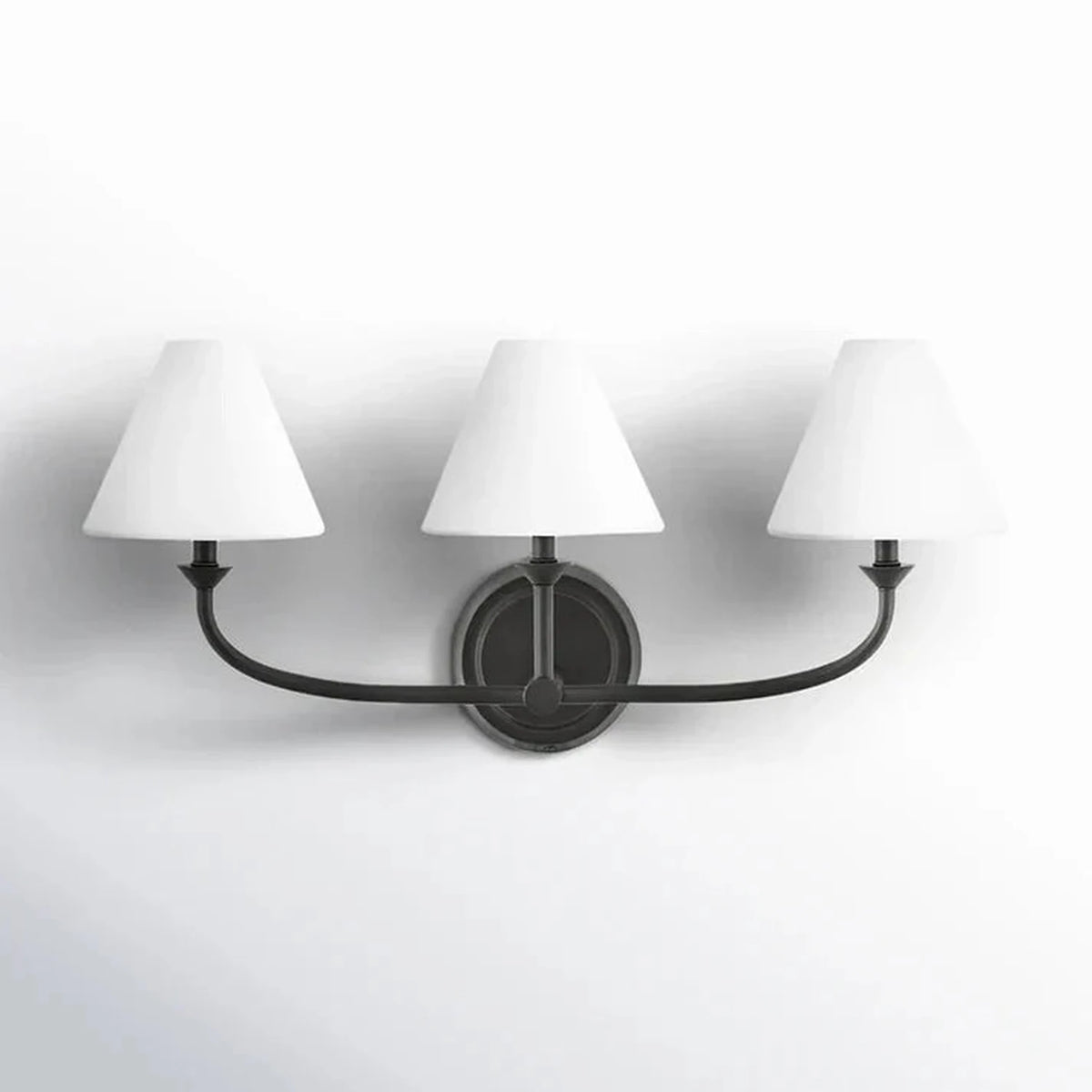 Mirror Tapered Wall Light for Hallway by AUVIELIGHT, 3 heads L 61cm x W 21cm x H 28cm / L 24″ x W 8.3″ x H 11″ / Black & White