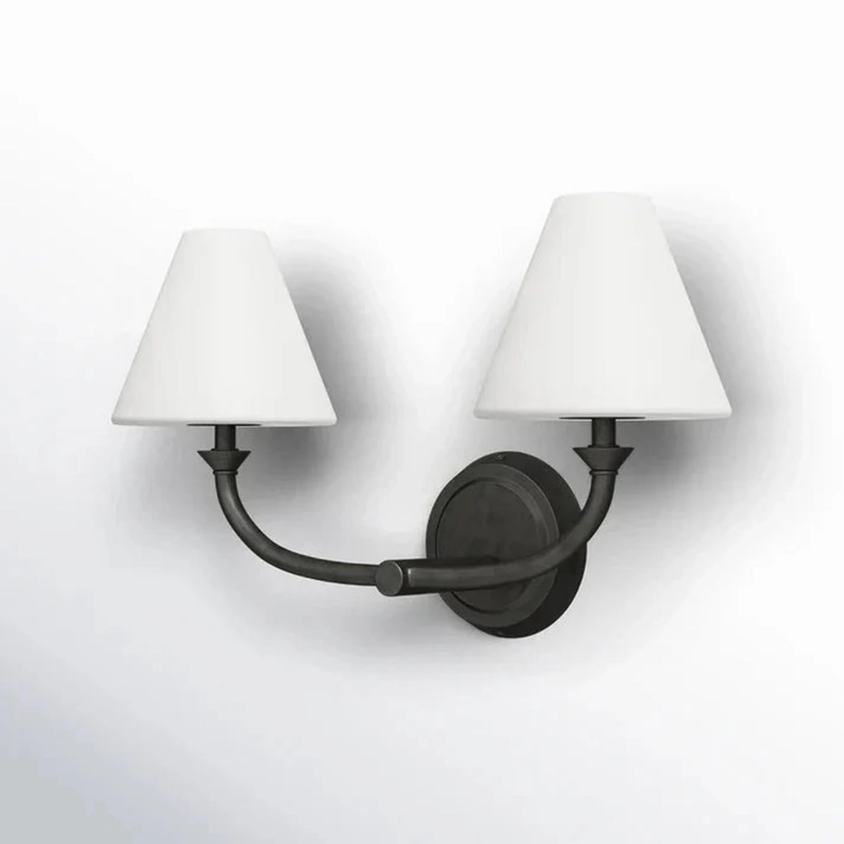 Mirror Tapered Wall Light for Hallway by AUVIELIGHT, 2 heads L 45.5cm x W 21cm x H 28cm / L 17.9″ x W 8.3″ x H 11″ / Black & White