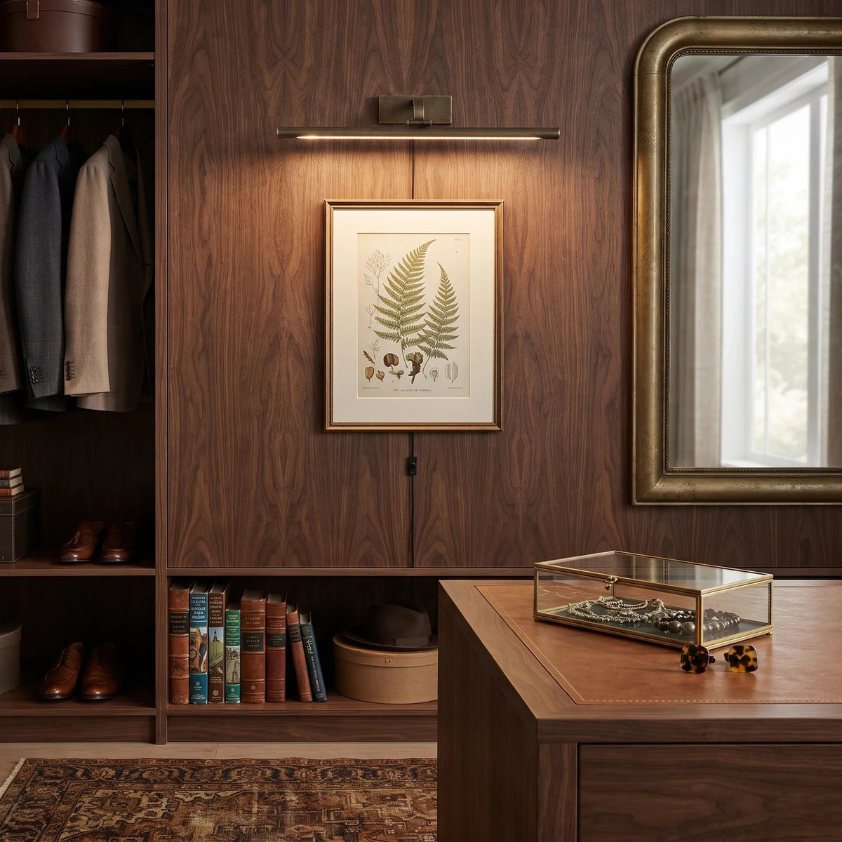 Modern Antique Brass Plug-In LED Picture Light by AUVIELIGHT