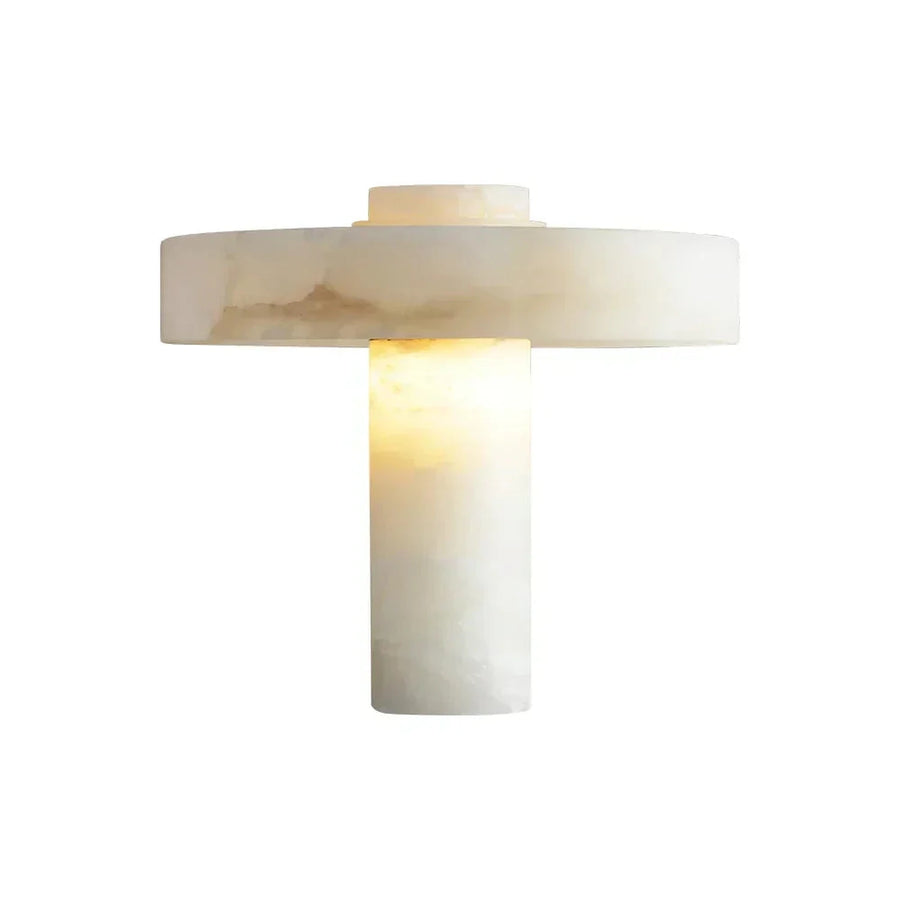 Modern Bar Table Lamp in alabaster for Living Room light fixture by AUVIELIGHT, Dia 36cm x H 39cm / ∅ 14.2″ x H 15.4″ / White / AU plug and 3