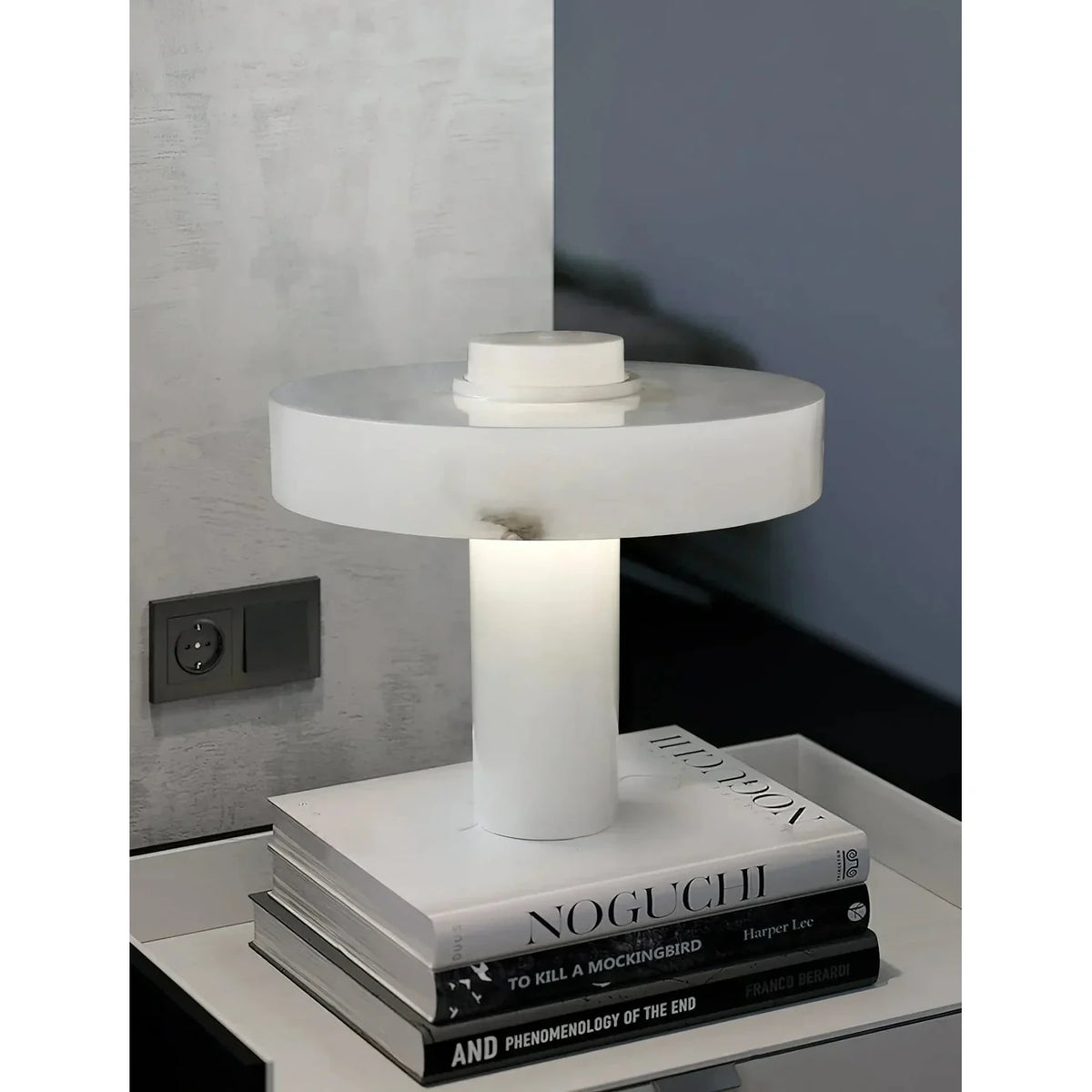 Modern Bar Table Lamp in alabaster for Living Room light fixture by AUVIELIGHT