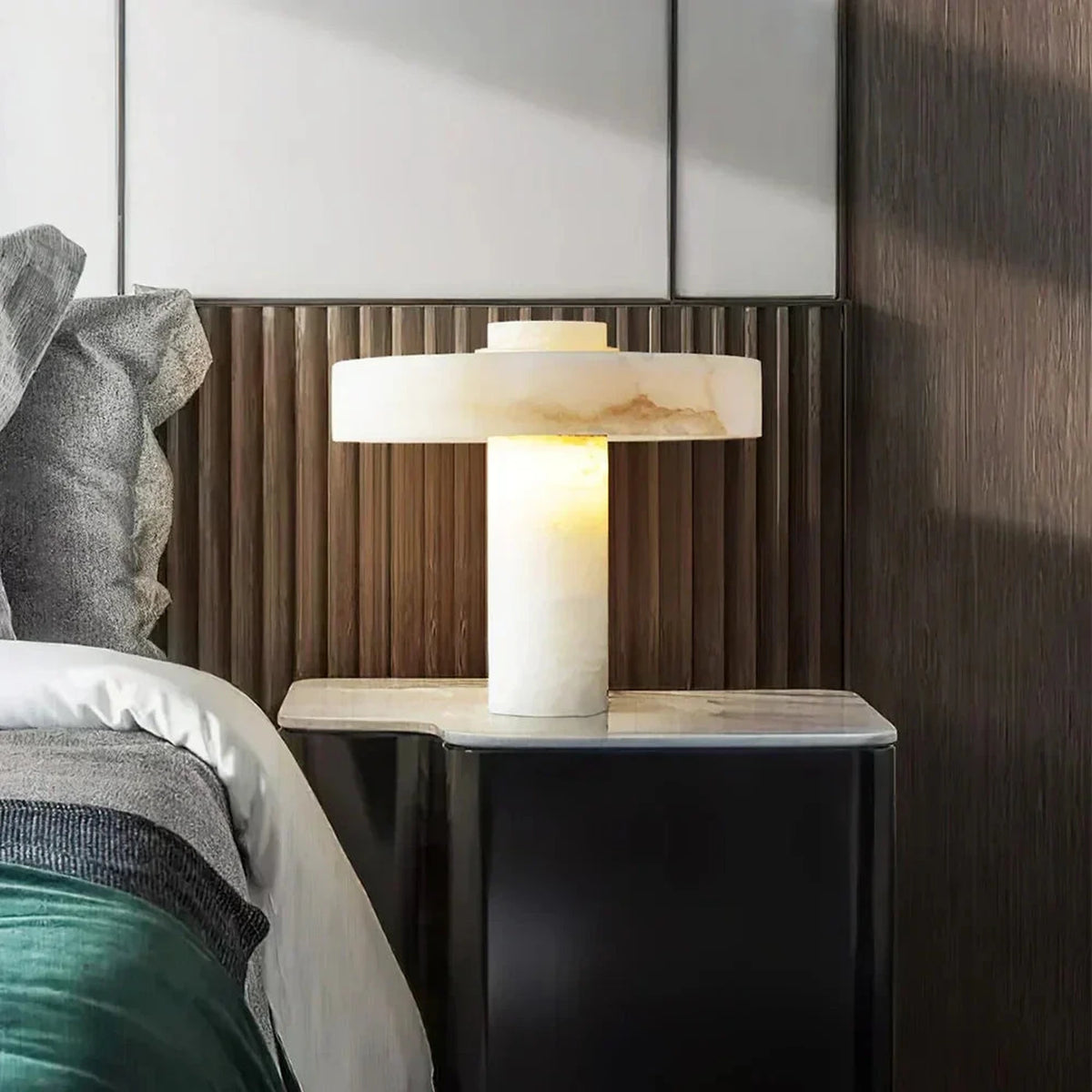 Modern Bar Table Lamp in alabaster for Living Room light fixture by AUVIELIGHT