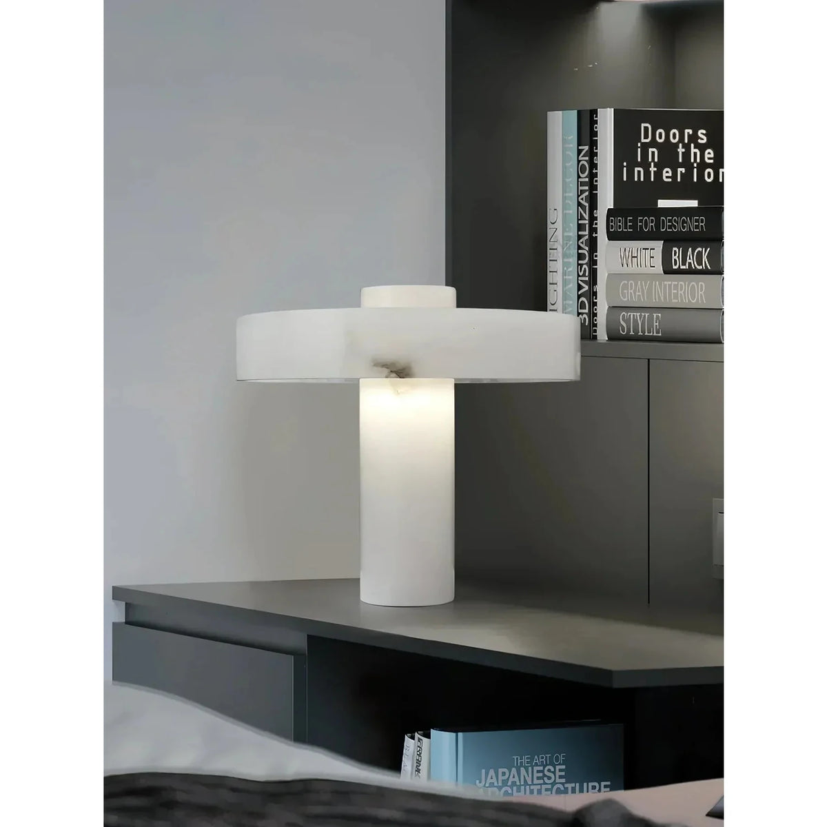 Modern Bar Table Lamp in alabaster for Living Room light fixture by AUVIELIGHT