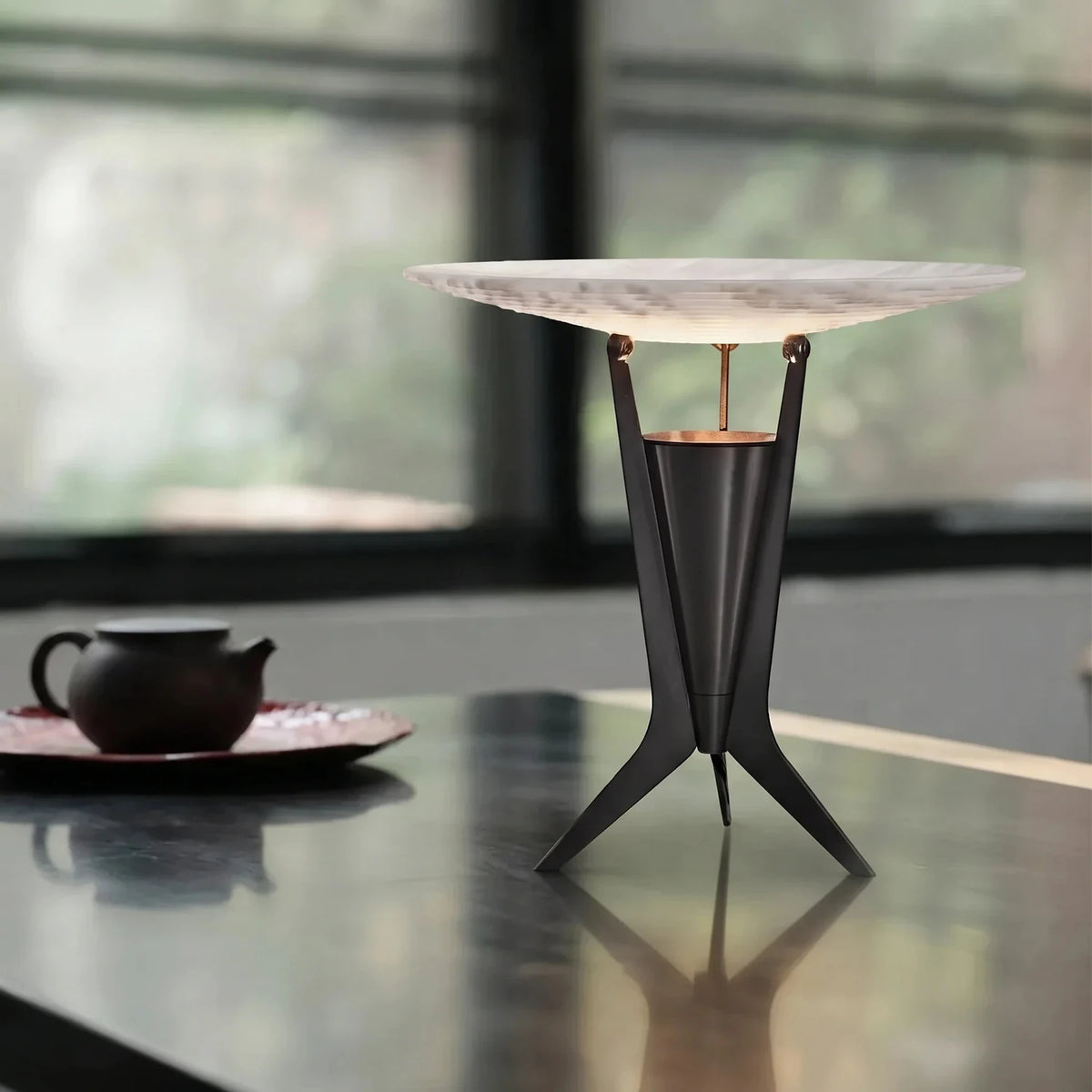 Modern Bedside Lamp in black alabaster for Bedroom light fixture by AUVIELIGHT