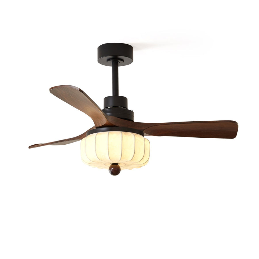 Modern Ceiling Fan Light in walnut for Living Room by AUVIELIGHT