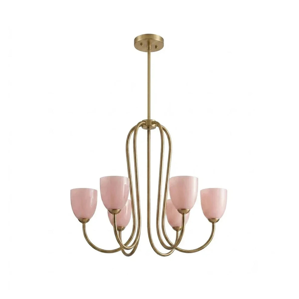 Modern Chandelier in rose brass for Dining Room light fixture by AUVIELIGHT