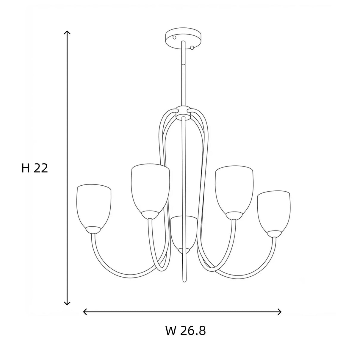 Modern Chandelier in rose brass for Dining Room light fixture by AUVIELIGHT
