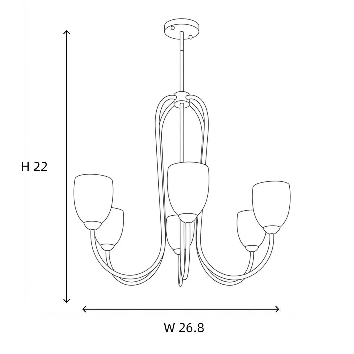 Modern Chandelier in rose brass for Dining Room light fixture by AUVIELIGHT