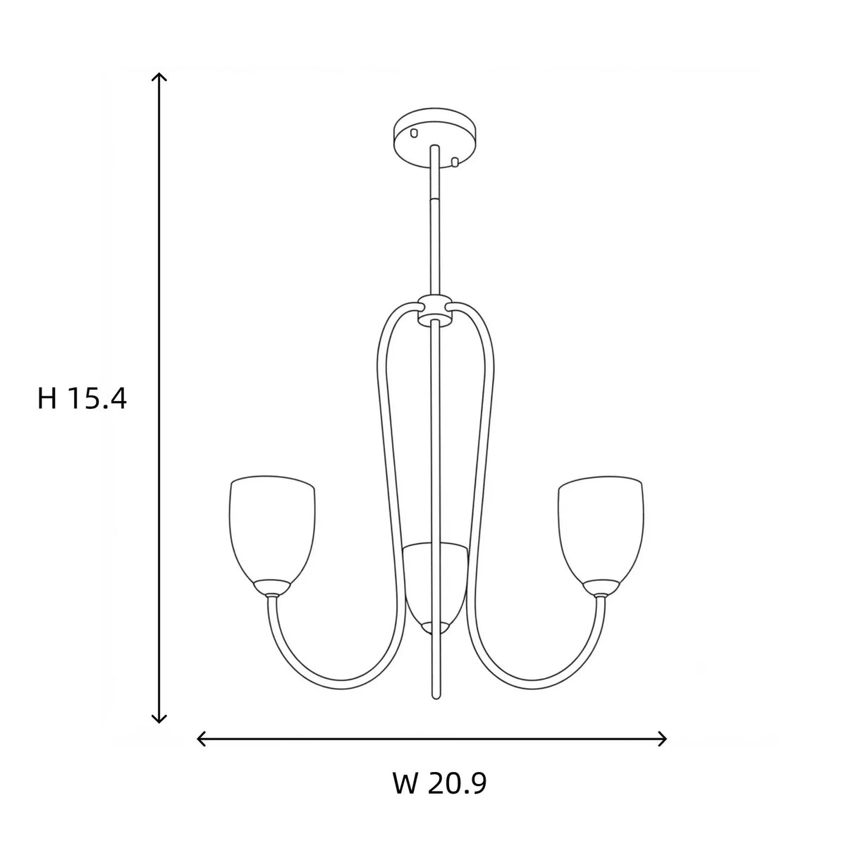 Modern Chandelier in rose brass for Dining Room light fixture by AUVIELIGHT