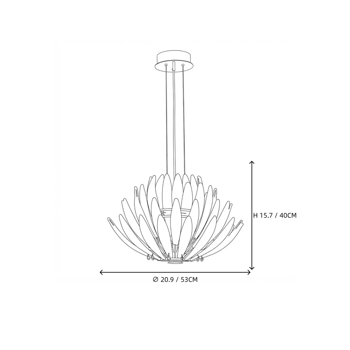 Modern Clear Textured Glass Lotus Blossom Chandelier Pendant Light by AUVIELIGHT