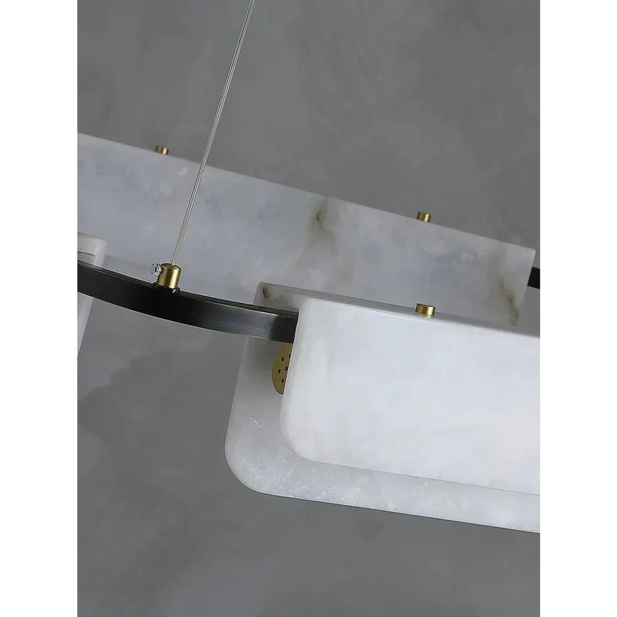 Modern Curved Ring Chandelier in alabaster for Dining Room by AUVIELIGHT
