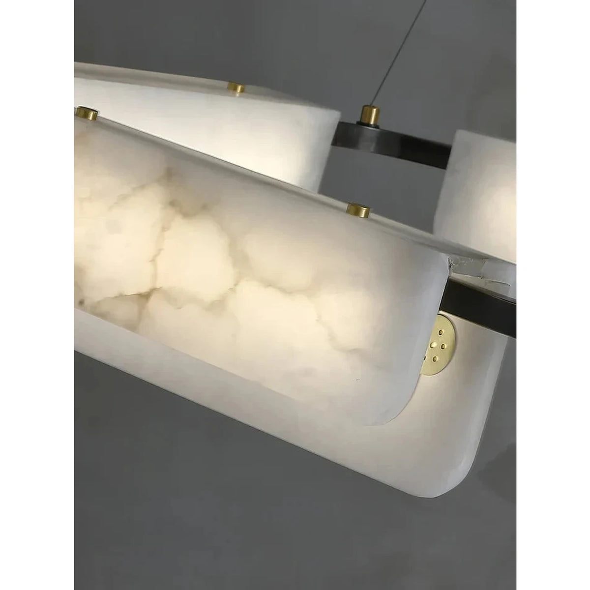 Modern Curved Ring Chandelier in alabaster for Dining Room by AUVIELIGHT