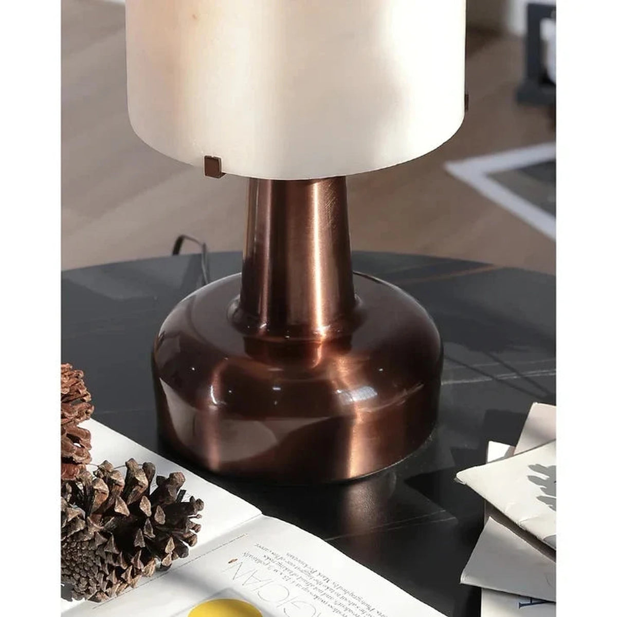 Modern Desk Lamp in antique alabaster for Home Office light fixture by AUVIELIGHT