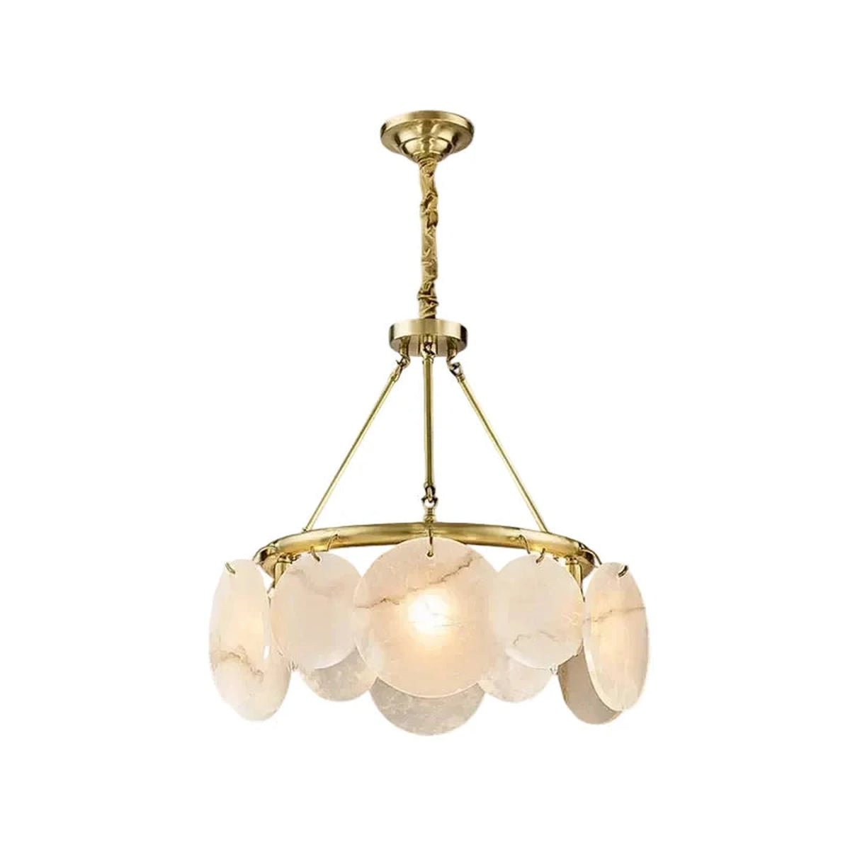 Modern Disc Chandelier in alabaster for Dining Room by AUVIELIGHT