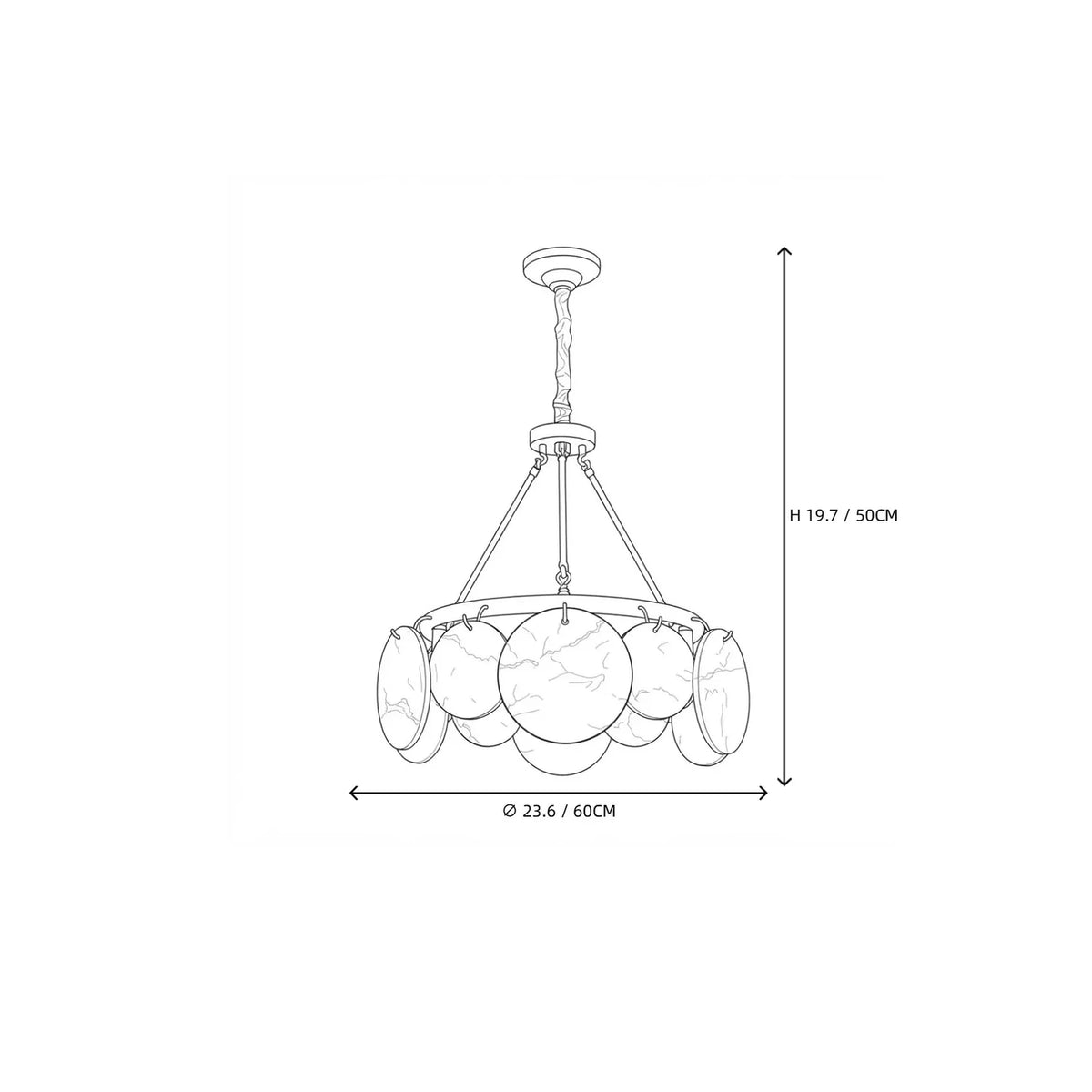 Modern Disc Chandelier in alabaster for Dining Room by AUVIELIGHT