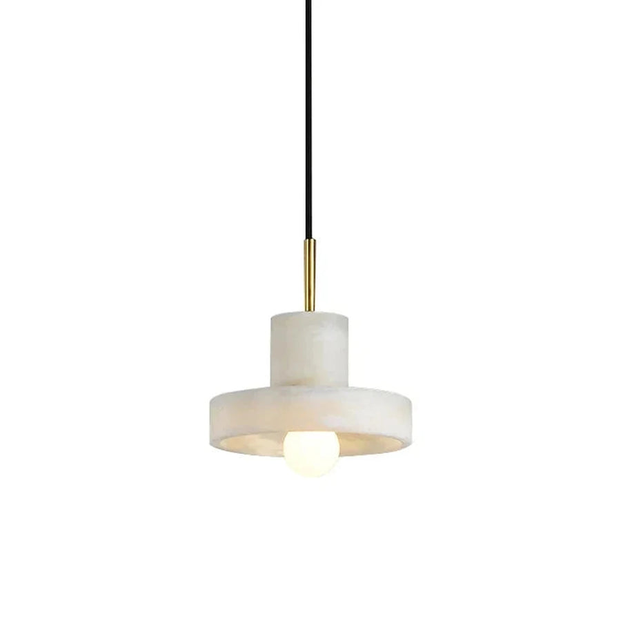 Modern Disc Pendant Light in alabaster for Kitchen Island by AUVIELIGHT, D 18cm x H 19cm / ∅ 7.1″ x H 7.5″ / White and 1 other sizes