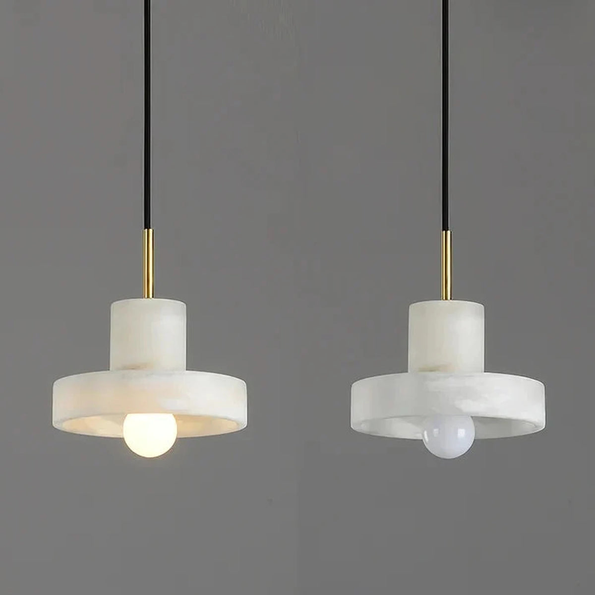 Modern Disc Pendant Light in alabaster for Kitchen Island by AUVIELIGHT