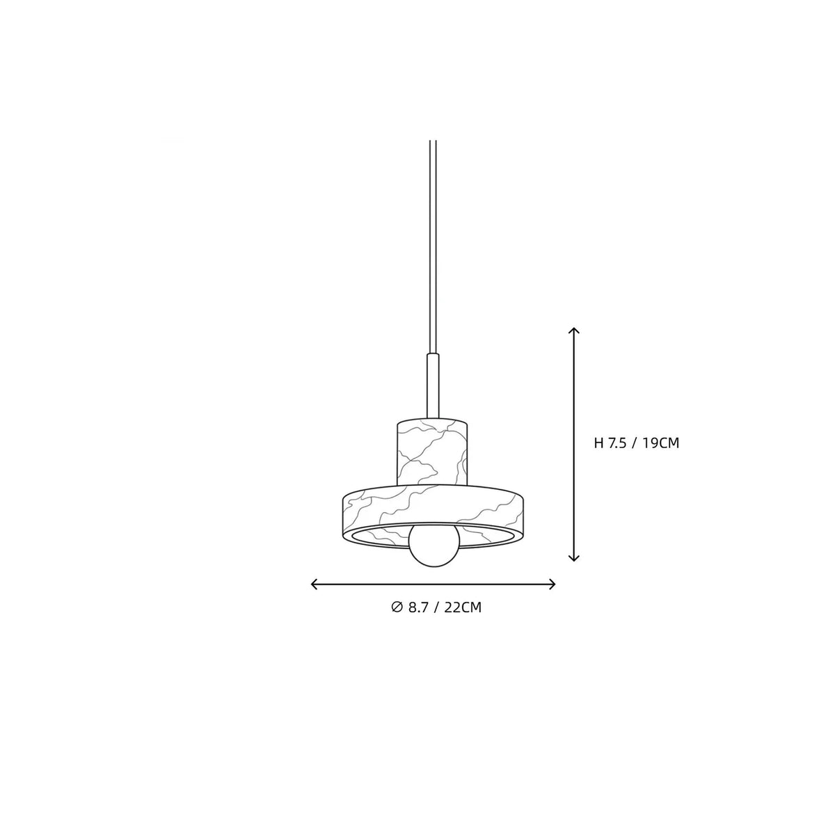 Modern Disc Pendant Light in alabaster for Kitchen Island by AUVIELIGHT