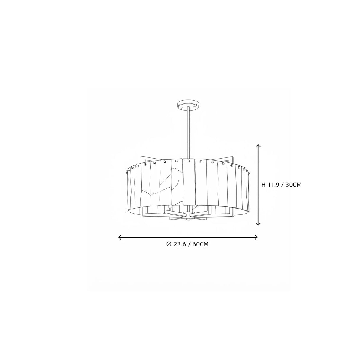 Modern Drum Chandelier in alabaster for Dining Room by AUVIELIGHT