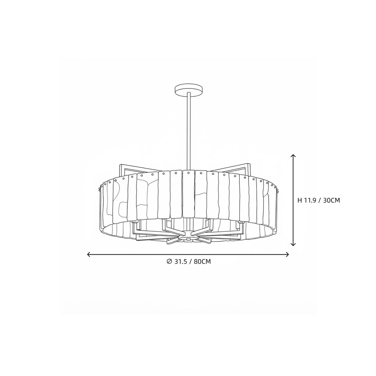Modern Drum Chandelier in alabaster for Dining Room by AUVIELIGHT